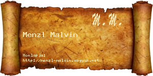 Menzl Malvin névjegykártya